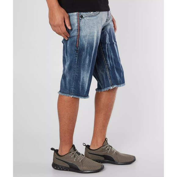 Rock Revival Jeans "Glendon" Acid Wash Shorts Jorts 32 NWT MSRP $220 RARE - Picture 5 of 8